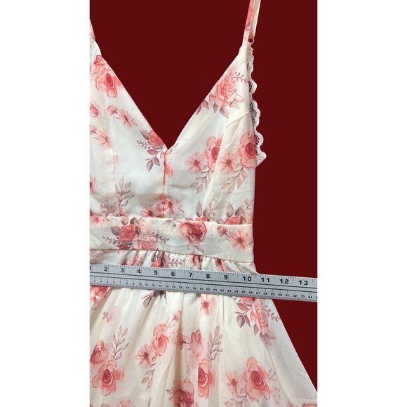 Rue 21 - Women's Summer Sleeveless High Low Hem Ruffle - Floral Dress - Pink -XS - Picture 4 of 16